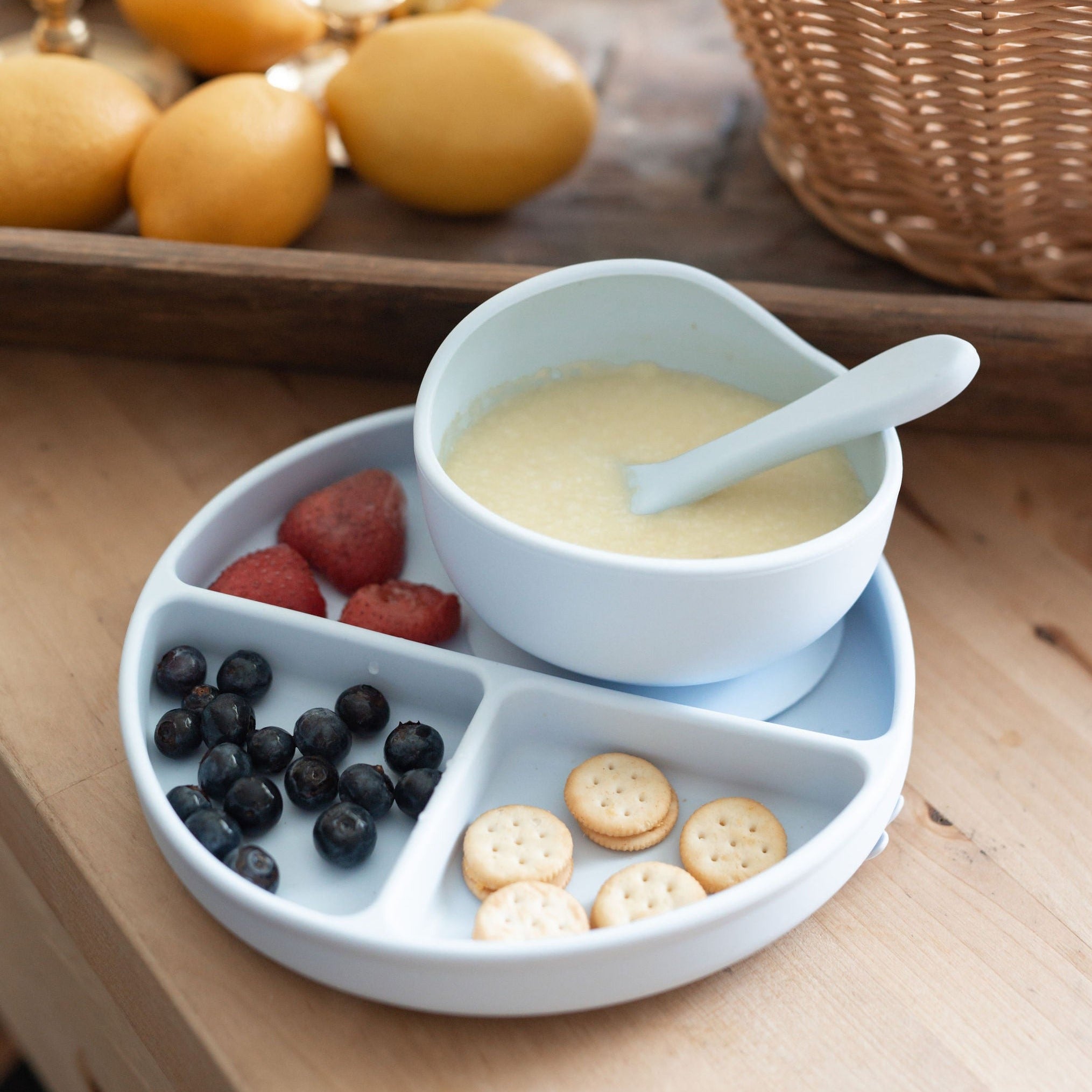 Baby Plate and Bowl Set (Grey)