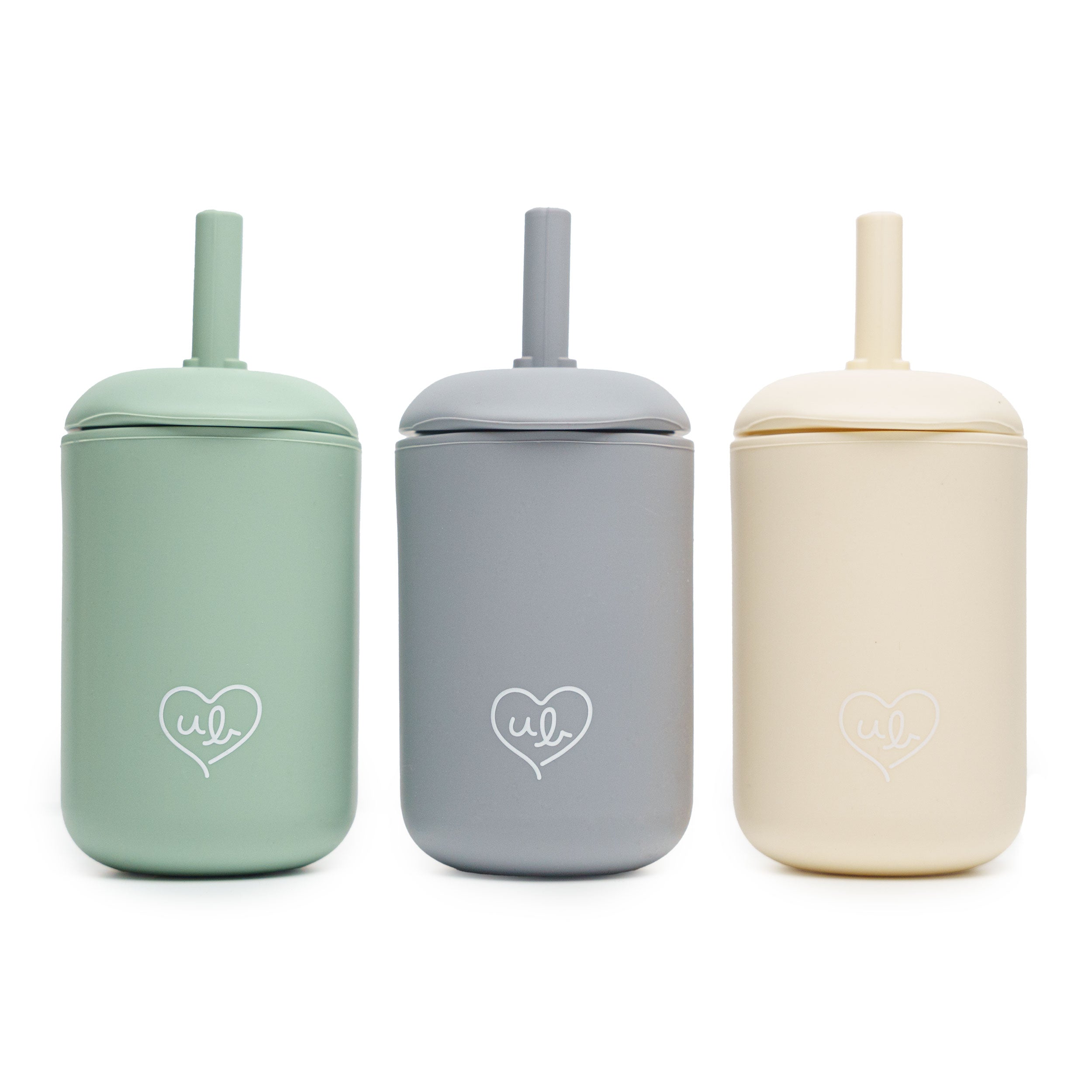Straw Sippy Cup Set of 3 (Pink)