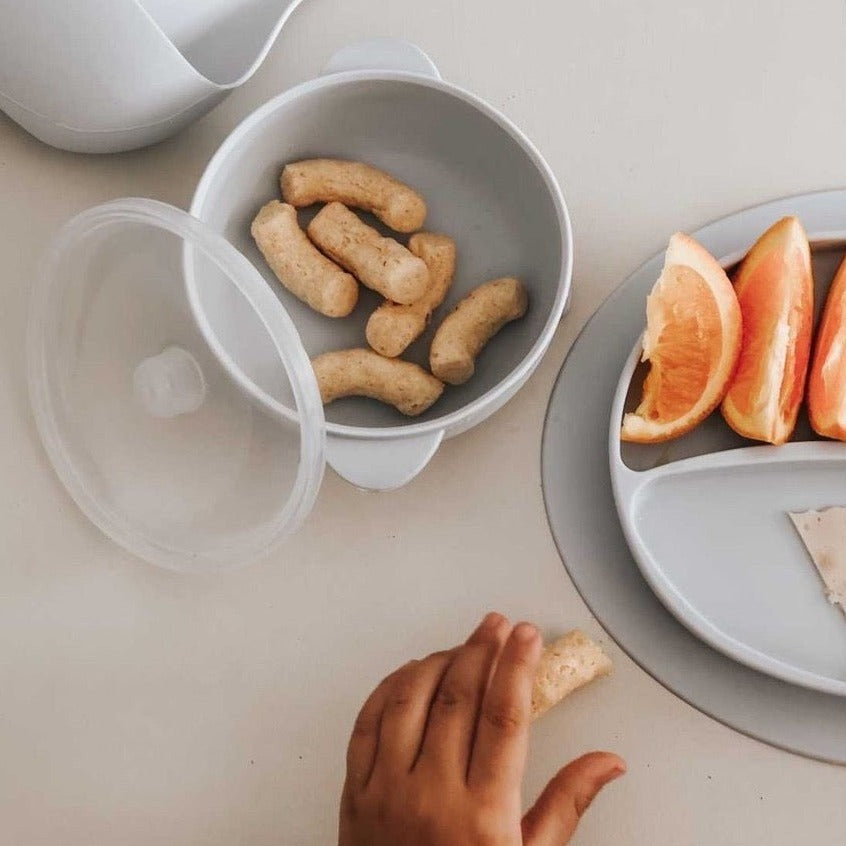 Baby Plate and Lidded Bowl Set (Grey)