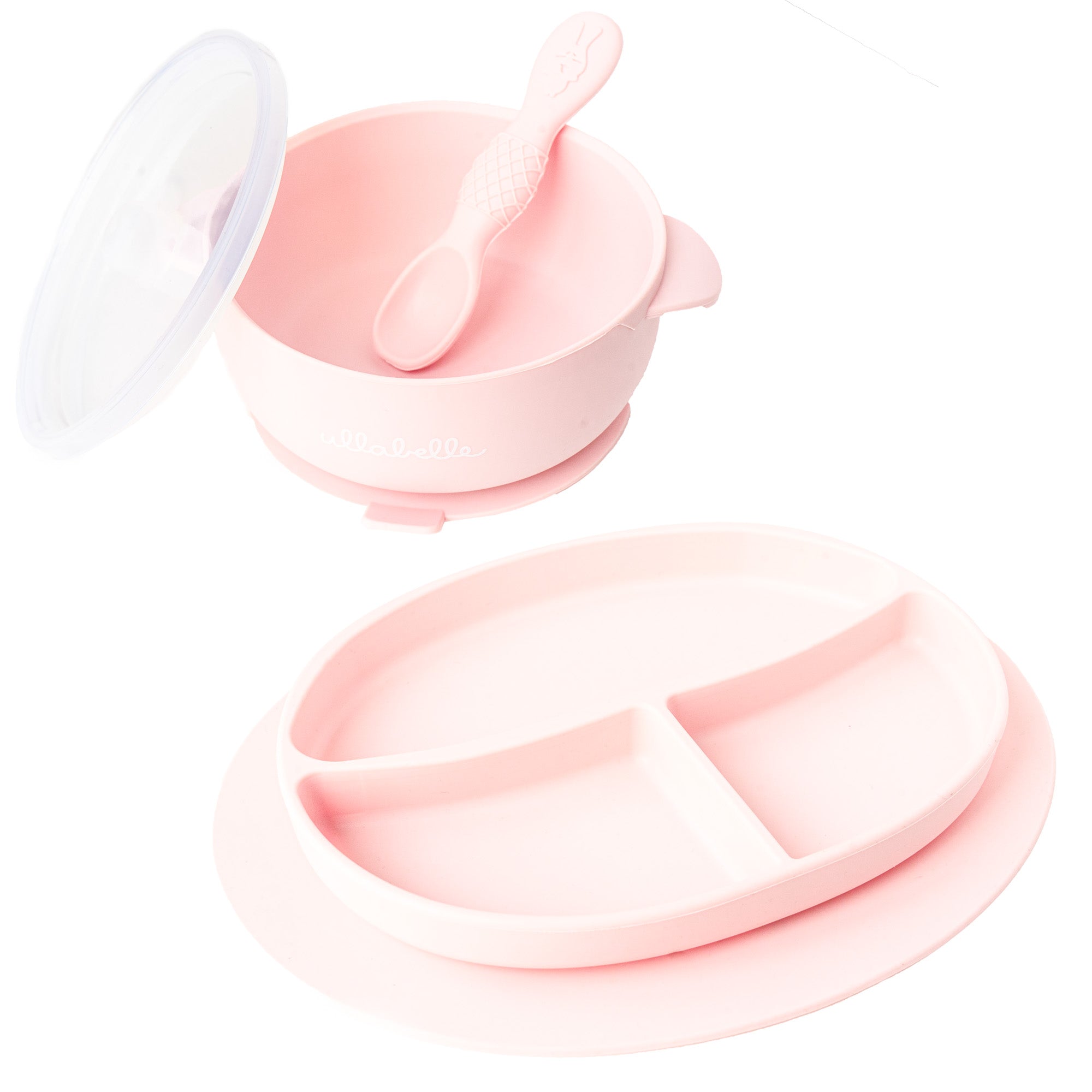 Baby Plate and Lidded Bowl Set (Pink)
