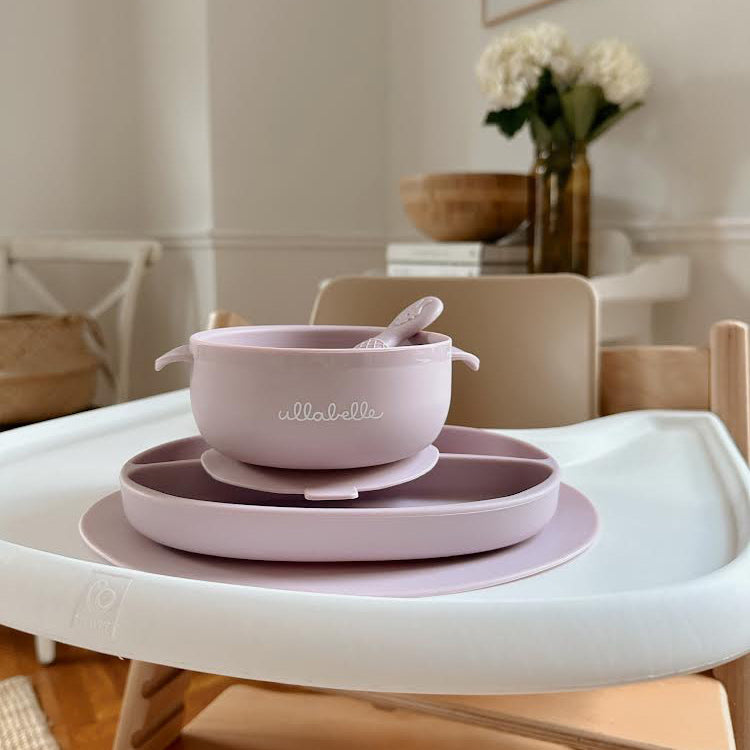 Baby Plate and Lidded Bowl Set (Pink)