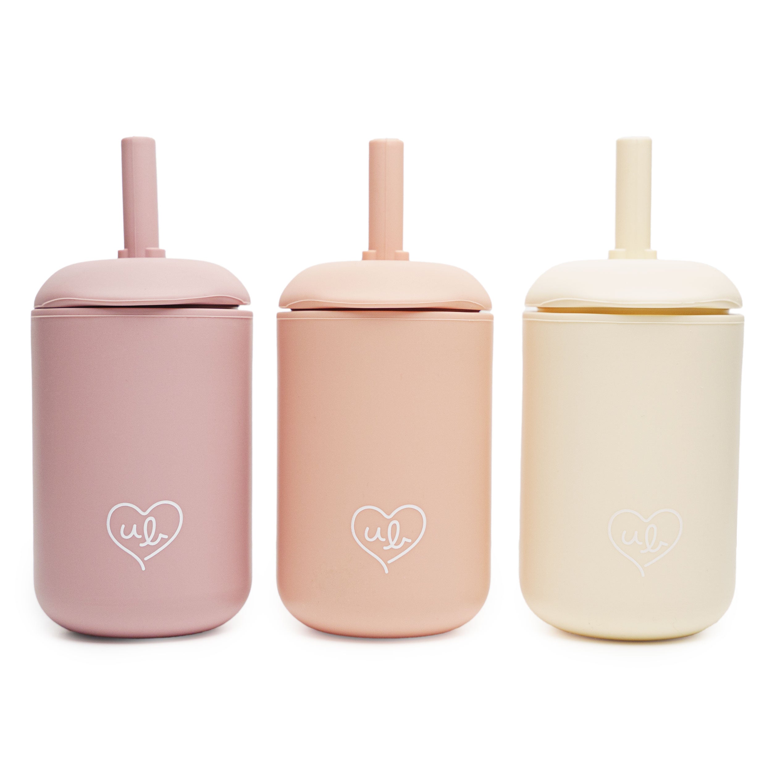 Straw Sippy Cup Set of 3 (Pink)